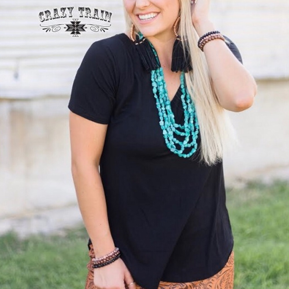 Crazy Train Cool Whip Top in Black